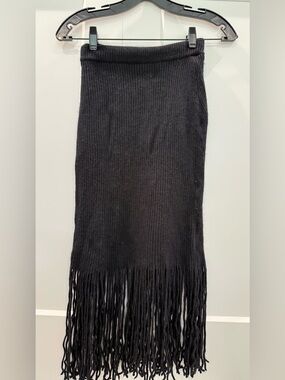 Zimmermann  Ribbed Knit Fringe Midi Skirt size 0P fit Us size 2 petite